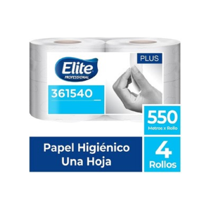 COD. 565.000 - PAPEL HIG. JUMBO 1H BLANCO 550MT X 4 ROLLOS PLUS ELITE (361540)