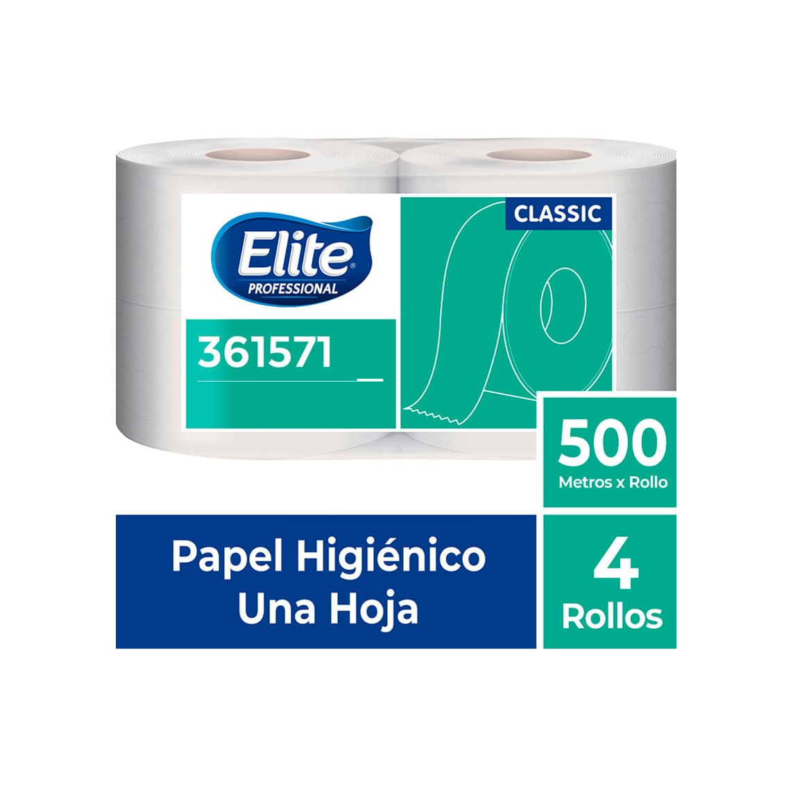 COD. 566.000 - PAPEL HIG. JUMBO S.ECONO 1H BLANCO 500MT X 4 ROLLOS ELITE (361571)