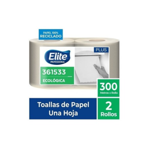COD. 575.000 - PAPEL TOALLA ECO 1H NATURAL 300MT X 2 ROLLOS PLUS ELITE (361533)