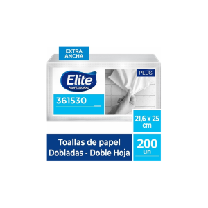 COD. 579.000 - PAPEL TOALLA INTERF. 2H BLANCO X 200H 21.6 X 25CM PLUS ELITE (361530)
