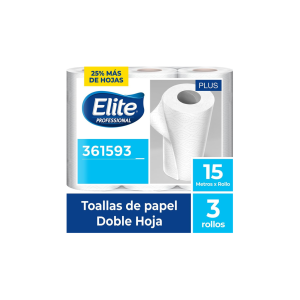 COD. 585.000 - PAPEL TOALLA PLUS 2H BLANCO 15MT X 3 ROLLOS ELITE (361593)