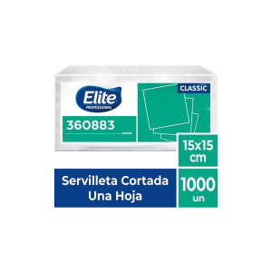 COD. 631.000 - SERVILLETA INST. CORTADA BLANCO 1000UN 15 X 15CM CLASSIC ELITE (360883)