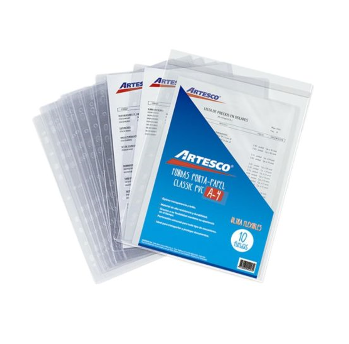 COD. 1736.000 - PORTAPAPEL A4 PVC X 10 UNF ARTESCO