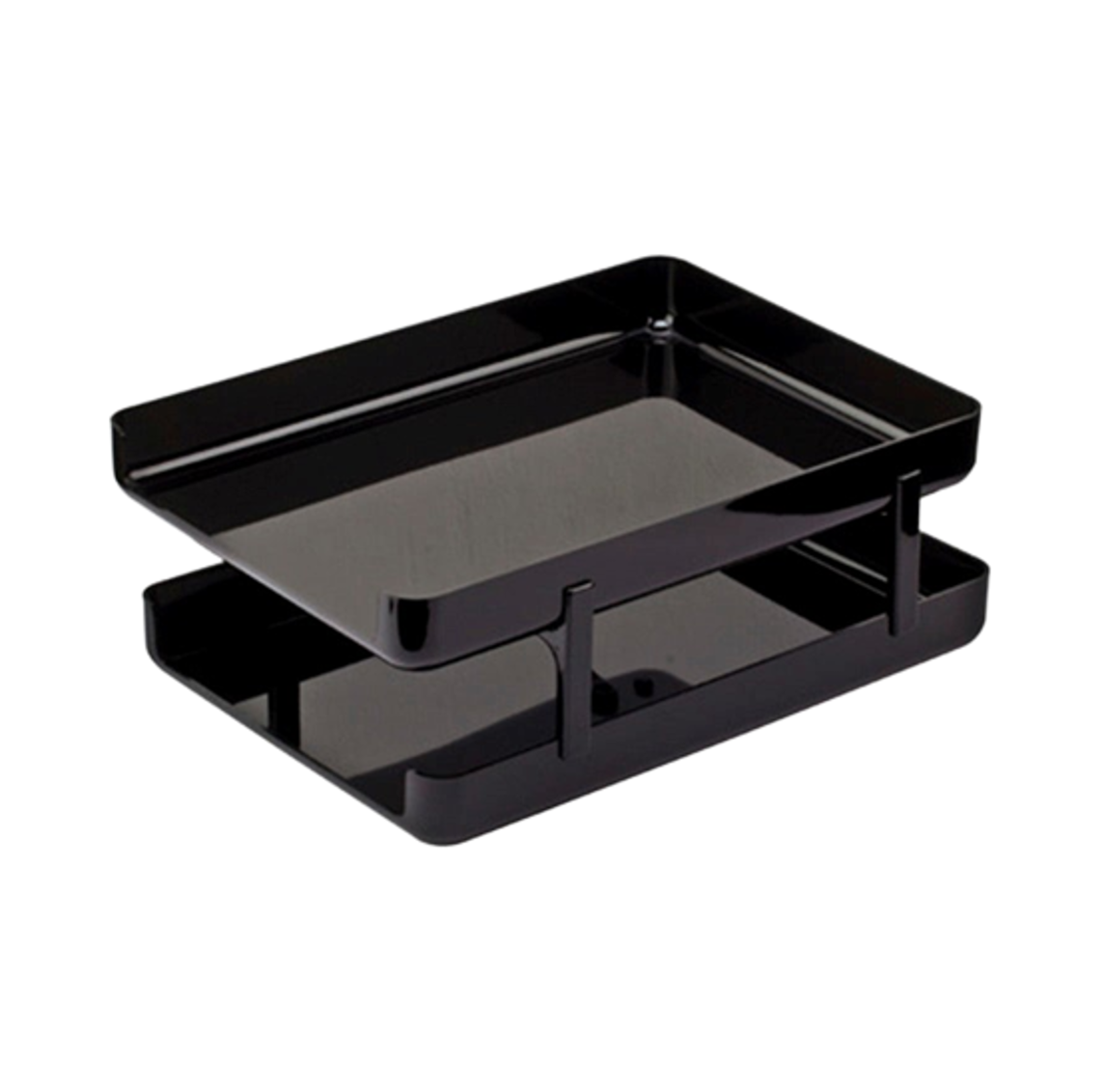 COD. 1885.000 - BANDEJA PLASTICA 2 PISOS NEGRO ARTESCO
