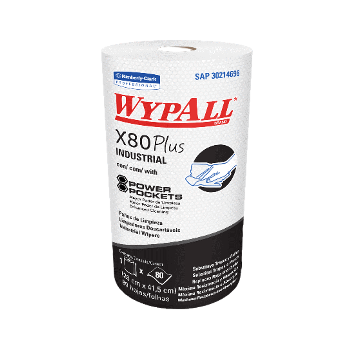 COD. 556.000 - PAÑOS DE LIMPIEZA WYPALL PLUS X 80 ROLLO X 80 PAÑOS (30214696)