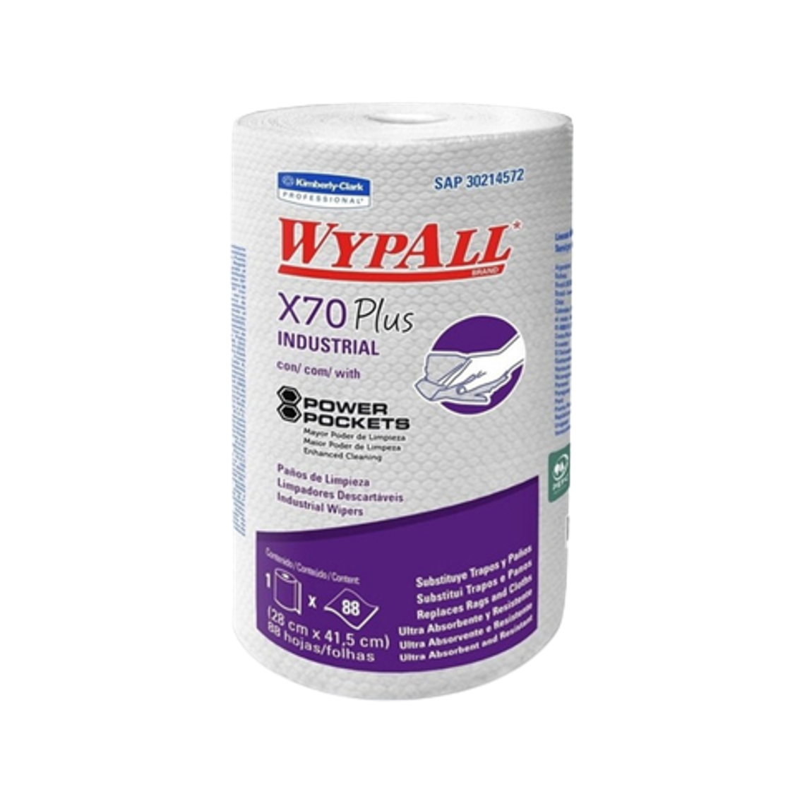 COD. 557.000 - PAÑOS DE LIMPIEZA WYPALL PLUS X 70 ROLLO X 88 PAÑOS (30214572)
