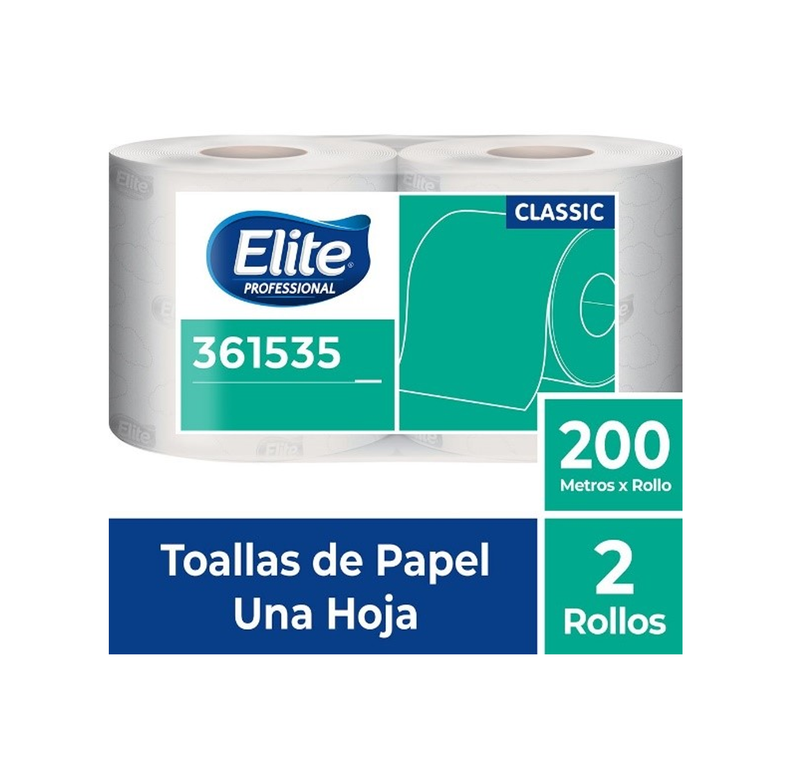COD. 574.000 - PAPEL TOALLA ECO 1H BLANCO 200MT X 2 CLASSIC ELITE (361535)