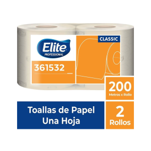 COD. 584.000 - PAPEL TOALLA NATURAL 1H  200MT X 2 ROLLOS CLASSIC ELITE (361666)(361532)