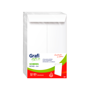 COD. 644.000 - SOBRE BOND A4 90GR (PQT X 50) GRAFIPAPEL